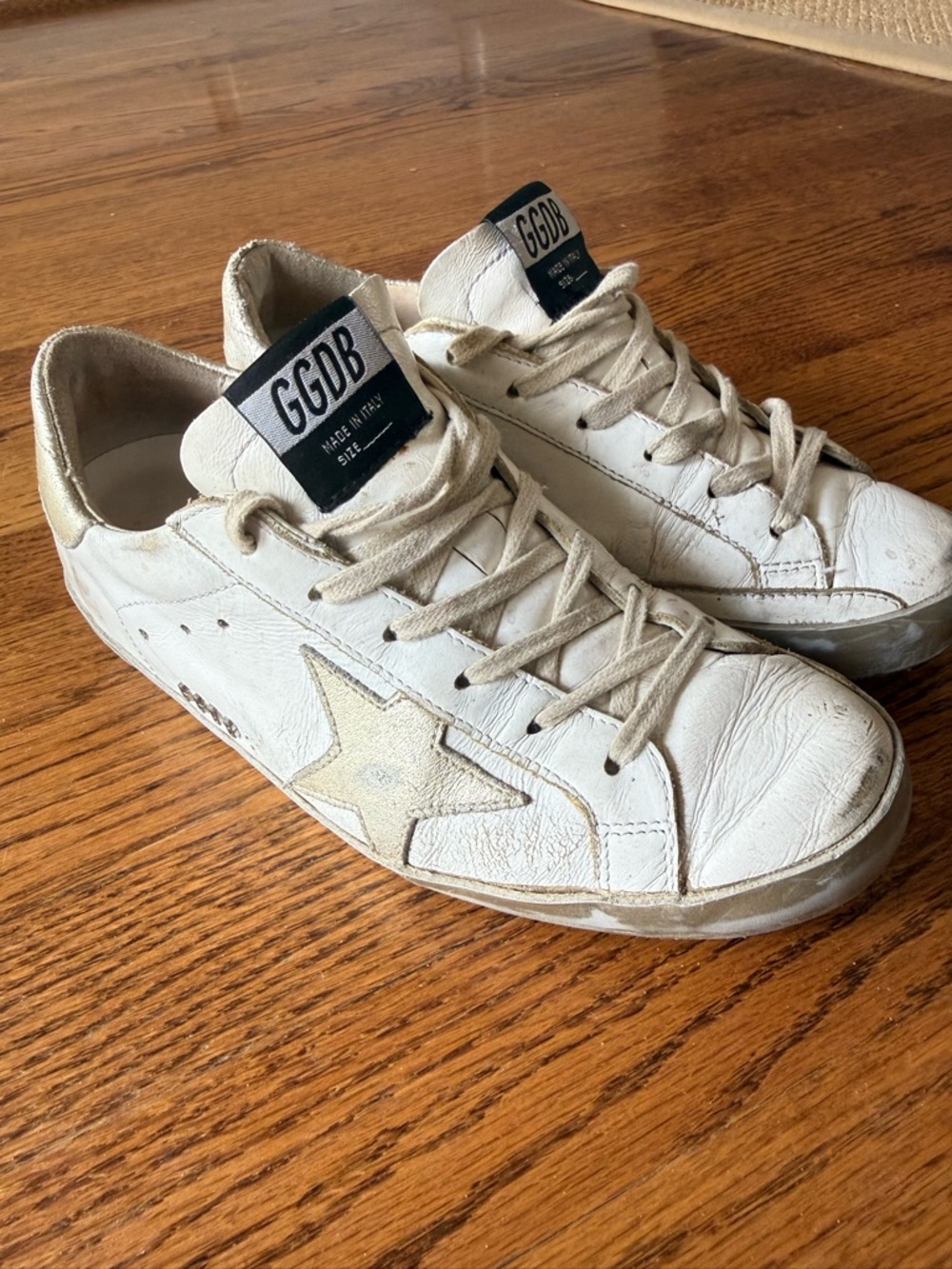 Golden Goose White Sneakers with Gold Star